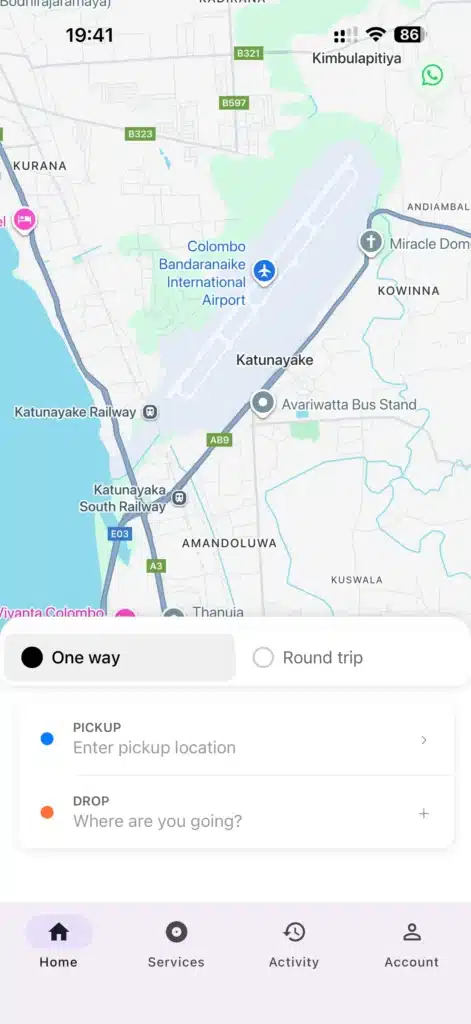 mirissa cabs app